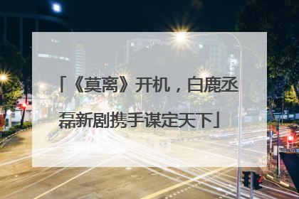 《莫离》开机，白鹿丞磊新剧携手谋定天下