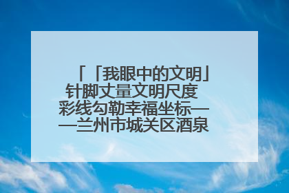 「我眼中的文明」针脚丈量文明尺度 彩线勾勒幸福坐标——兰州市城关区酒泉路街道办事处