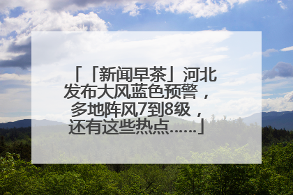 「新闻早茶」河北发布大风蓝色预警，多地阵风7到8级，还有这些热点……