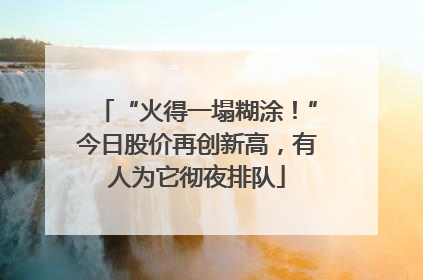 “火得一塌糊涂！”今日股价再创新高，有人为它彻夜排队