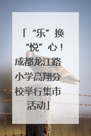 “乐”换“悦”心！成都龙江路小学高翔分校举行集市活动