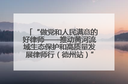 “做党和人民满意的好律师——推动黄河流域生态保护和高质量发展律师行（德州站）”活动成功举办