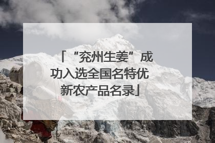 “兖州生姜”成功入选全国名特优新农产品名录