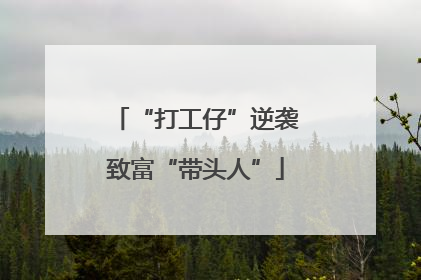 “打工仔”逆袭致富“带头人”