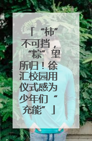 “柿”不可挡，“粽”望所归！徐汇校园用仪式感为少年们“充能”