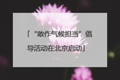 “敢作气候担当”倡导活动在北京启动