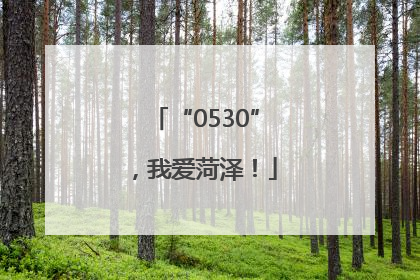 “0530”，我爱菏泽！