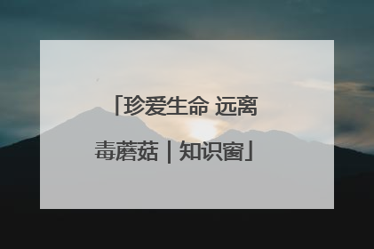 珍爱生命 远离毒蘑菇｜知识窗