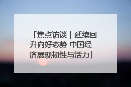 焦点访谈｜延续回升向好态势 中国经济展现韧性与活力