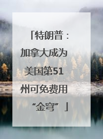特朗普：加拿大成为美国第51州可免费用“金穹”