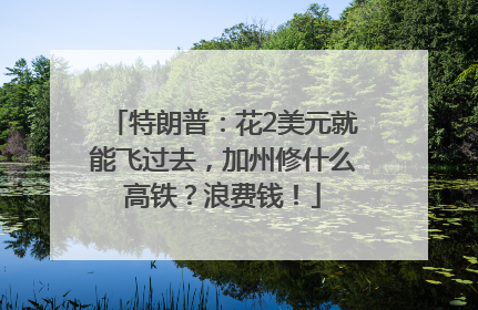 特朗普：花2美元就能飞过去，加州修什么高铁？浪费钱！