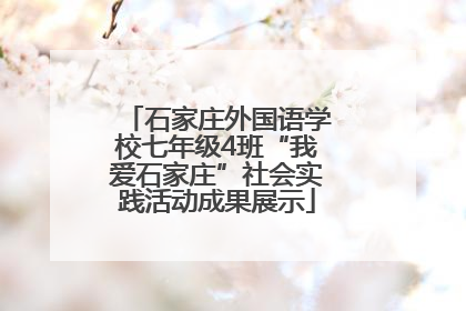 石家庄外国语学校七年级4班“我爱石家庄”社会实践活动成果展示