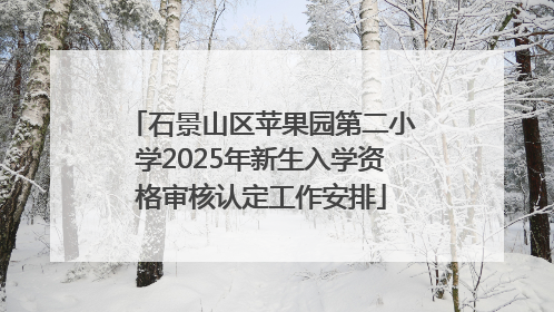 石景山区苹果园第二小学2025年新生入学资格审核认定工作安排