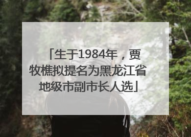 生于1984年，贾牧樵拟提名为黑龙江省地级市副市长人选