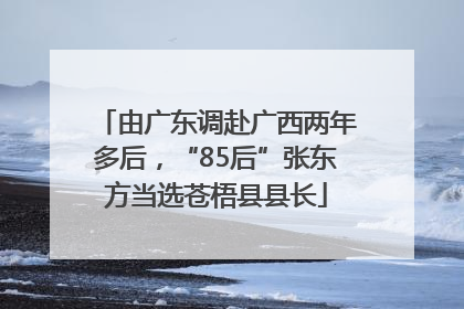由广东调赴广西两年多后，“85后”张东方当选苍梧县县长
