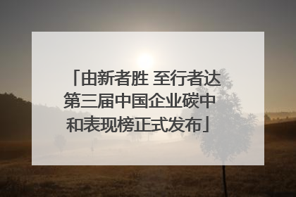 由新者胜 至行者达 第三届中国企业碳中和表现榜正式发布