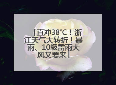 直冲38℃！浙江天气大转折！暴雨、10级雷雨大风又要来