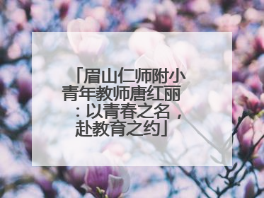 眉山仁师附小青年教师唐红丽：以青春之名，赴教育之约