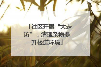 社区开展“大走访”，清理杂物提升楼道环境