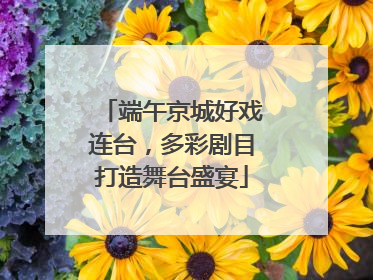 端午京城好戏连台，多彩剧目打造舞台盛宴