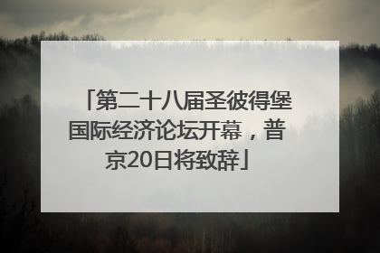 第二十八届圣彼得堡国际经济论坛开幕，普京20日将致辞