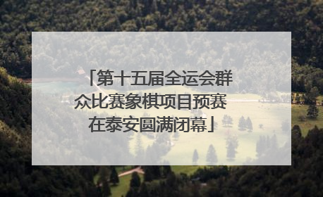 第十五届全运会群众比赛象棋项目预赛在泰安圆满闭幕