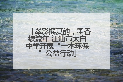 翠影摇夏韵，墨香续流年 江油市太白中学开展“一木环保”公益行动
