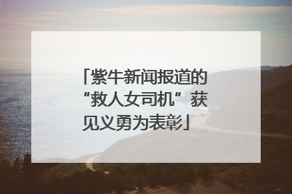 紫牛新闻报道的“救人女司机”获见义勇为表彰