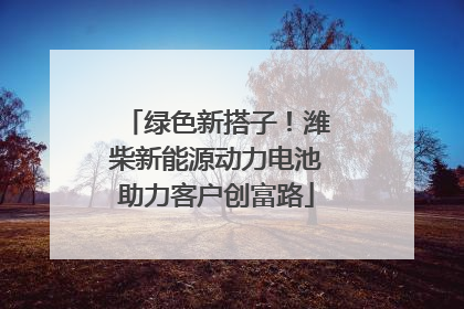 绿色新搭子！潍柴新能源动力电池助力客户创富路
