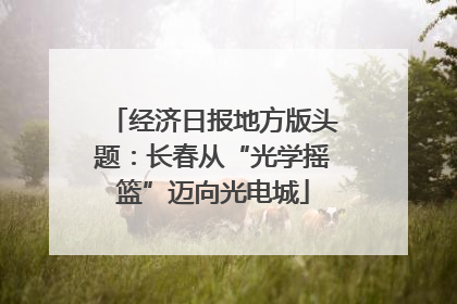经济日报地方版头题：长春从“光学摇篮”迈向光电城