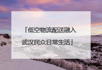 低空物流配送融入武汉民众日常生活