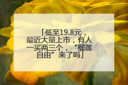 低至19.8元，最近大量上市，有人一买两三个，“榴莲自由”来了吗
