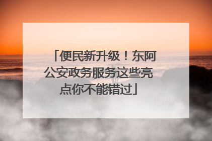 便民新升级！东阿公安政务服务这些亮点你不能错过