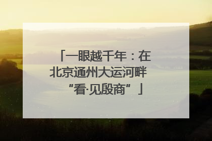 一眼越千年：在北京通州大运河畔“看·见殷商”