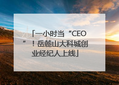 一小时当“CEO”！岳麓山大科城创业经纪人上线