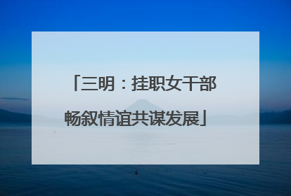 三明：挂职女干部畅叙情谊共谋发展
