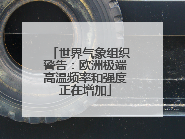 世界气象组织警告：欧洲极端高温频率和强度正在增加