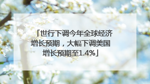 世行下调今年全球经济增长预期，大幅下调美国增长预期至1.4%