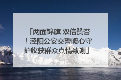 两面锦旗 双倍赞誉！泾阳公安交警暖心守护收获群众真情致谢