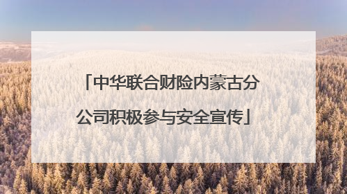中华联合财险内蒙古分公司积极参与安全宣传