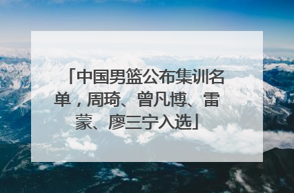 中国男篮公布集训名单，周琦、曾凡博、雷蒙、廖三宁入选