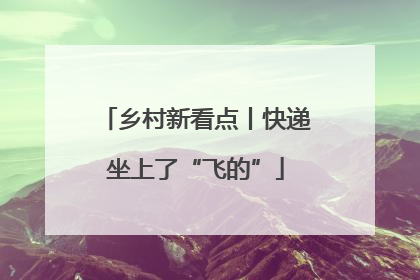 乡村新看点丨快递坐上了“飞的”