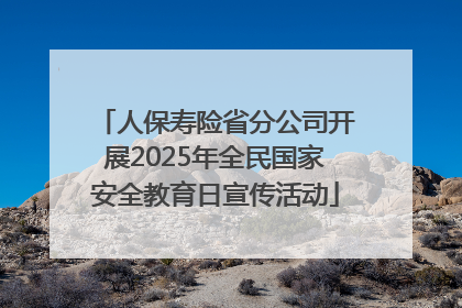 人保寿险省分公司开展2025年全民国家安全教育日宣传活动