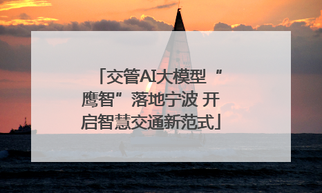 交管AI大模型“鹰智”落地宁波 开启智慧交通新范式