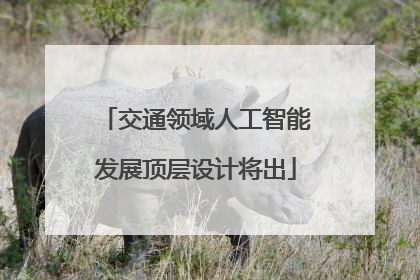 交通领域人工智能发展顶层设计将出