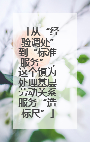 从“经验调处”到“标准服务”，这个镇为处理基层劳动关系服务“造标尺”