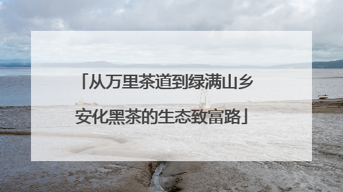 从万里茶道到绿满山乡 安化黑茶的生态致富路