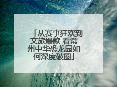从赛事狂欢到文旅爆款 看常州中华恐龙园如何深度破圈