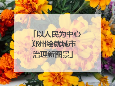 以人民为中心 郑州绘就城市治理新图景