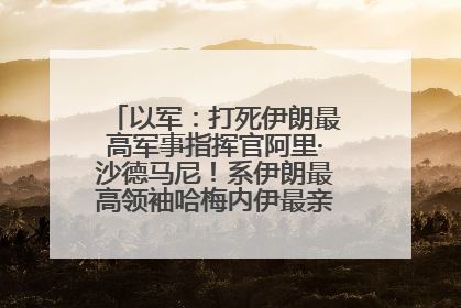 以军：打死伊朗最高军事指挥官阿里·沙德马尼！系伊朗最高领袖哈梅内伊最亲密的人之一
